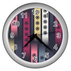 Non Seamless Pattern Background Wall Clock (silver)