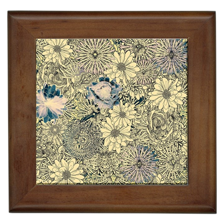 Abstract Art Artistic Botanical Framed Tiles