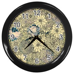 Abstract Art Artistic Botanical Wall Clock (black) by Pakrebo