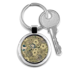 Abstract Art Artistic Botanical Key Chain (round)