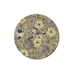 Abstract Art Artistic Botanical Rubber Round Coaster (4 Pack) 