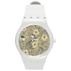 Abstract Art Artistic Botanical Round Plastic Sport Watch (m) by Pakrebo