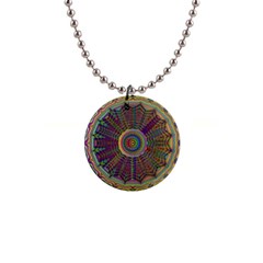 Mandala Decorative Ornamental 1  Button Necklace by Pakrebo