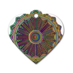 Mandala Decorative Ornamental Dog Tag Heart (two Sides)