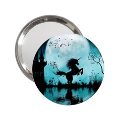 Wonderful Unicorn Silhouette In The Night 2 25  Handbag Mirrors by FantasyWorld7