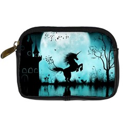 Wonderful Unicorn Silhouette In The Night Digital Camera Leather Case by FantasyWorld7