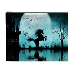 Wonderful Unicorn Silhouette In The Night Cosmetic Bag (xl) by FantasyWorld7