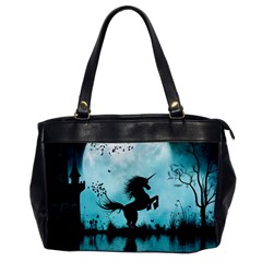 Wonderful Unicorn Silhouette In The Night Oversize Office Handbag by FantasyWorld7