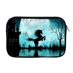 Wonderful Unicorn Silhouette In The Night Apple Macbook Pro 17  Zipper Case by FantasyWorld7