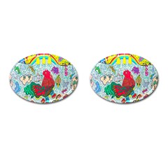 Supersonic Key West Gypsy Blast Cufflinks (oval) by chellerayartisans