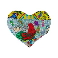 Supersonic Key West Gypsy Blast Standard 16  Premium Flano Heart Shape Cushions by chellerayartisans