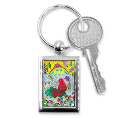 Supersonic Key West Gypsy Blast Key Chain (rectangle) by chellerayartisans