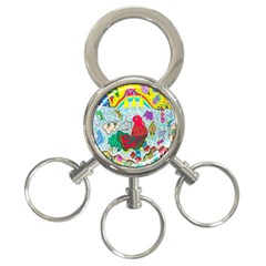 Supersonic Key West Gypsy Blast 3-ring Key Chain by chellerayartisans