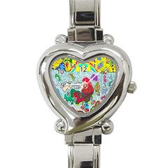 Supersonic Key West Gypsy Blast Heart Italian Charm Watch by chellerayartisans