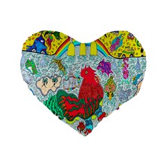 Supersonic Key West Gypsy Blast Standard 16  Premium Heart Shape Cushions by chellerayartisans