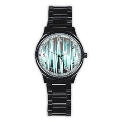 Muddywater Stainless Steel Round Watch by designsbyamerianna