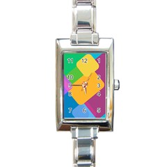 Geometry Nothing Color Rectangle Italian Charm Watch by Mariart