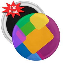 Geometry Nothing Color 3  Magnets (100 Pack) by Mariart