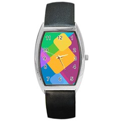 Geometry Nothing Color Barrel Style Metal Watch by Mariart