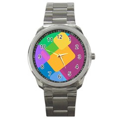 Geometry Nothing Color Sport Metal Watch by Mariart