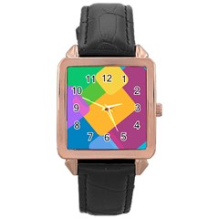 Geometry Nothing Color Rose Gold Leather Watch  by Mariart