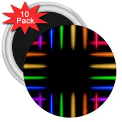 Neon Light Abstract Pattern 3  Magnets (10 Pack)  by Mariart