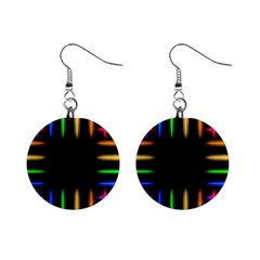 Neon Light Abstract Pattern Mini Button Earrings