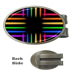 Neon Light Abstract Pattern Money Clips (oval) 