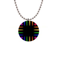 Neon Light Abstract Pattern 1  Button Necklace