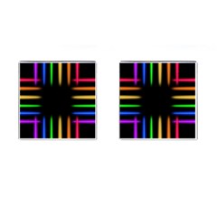 Neon Light Abstract Pattern Cufflinks (square) by Mariart