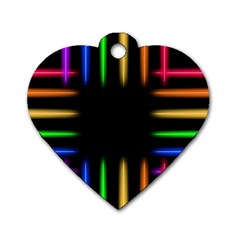 Neon Light Abstract Pattern Dog Tag Heart (one Side)