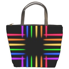 Neon Light Abstract Pattern Bucket Bag