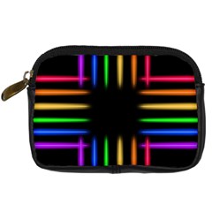 Neon Light Abstract Pattern Digital Camera Leather Case by Mariart