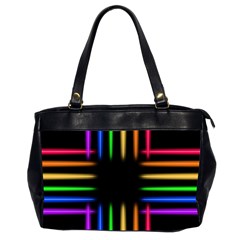 Neon Light Abstract Pattern Oversize Office Handbag (2 Sides) by Mariart