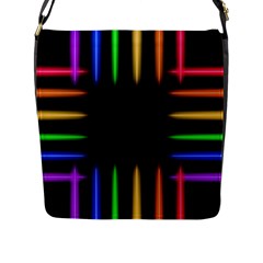 Neon Light Abstract Pattern Flap Closure Messenger Bag (l) by Mariart