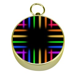 Neon Light Abstract Pattern Gold Compasses by Mariart