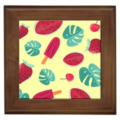 Watermelon Leaves Strawberry Framed Tiles by HermanTelo