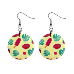 Watermelon Leaves Strawberry Mini Button Earrings by HermanTelo