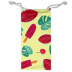 Watermelon Leaves Strawberry Jewelry Bag by HermanTelo