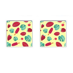 Watermelon Leaves Strawberry Cufflinks (square)