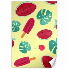 Watermelon Leaves Strawberry Canvas 12  X 18 