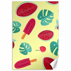 Watermelon Leaves Strawberry Canvas 24  X 36  by HermanTelo