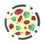 Watermelon Leaves Strawberry Poker Chip Card Guard Front