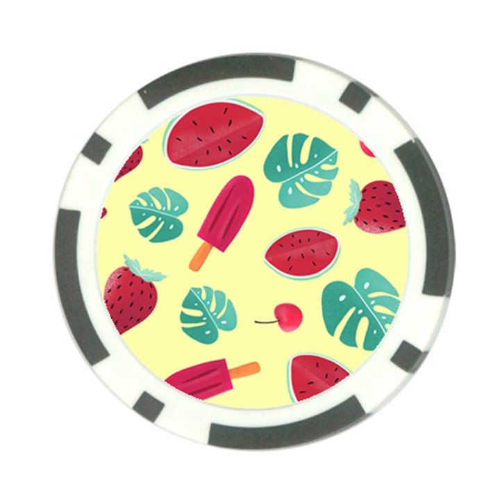 Watermelon Leaves Strawberry Poker Chip Card Guard