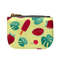 Watermelon Leaves Strawberry Mini Coin Purse by HermanTelo