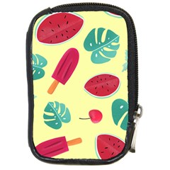 Watermelon Leaves Strawberry Compact Camera Leather Case by HermanTelo