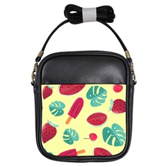 Watermelon Leaves Strawberry Girls Sling Bag by HermanTelo