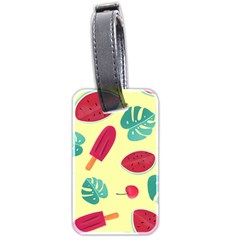 Watermelon Leaves Strawberry Luggage Tag (two Sides) by HermanTelo