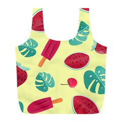 Watermelon Leaves Strawberry Full Print Recycle Bag (l) by HermanTelo