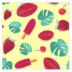 Watermelon Leaves Strawberry Large Satin Scarf (square)